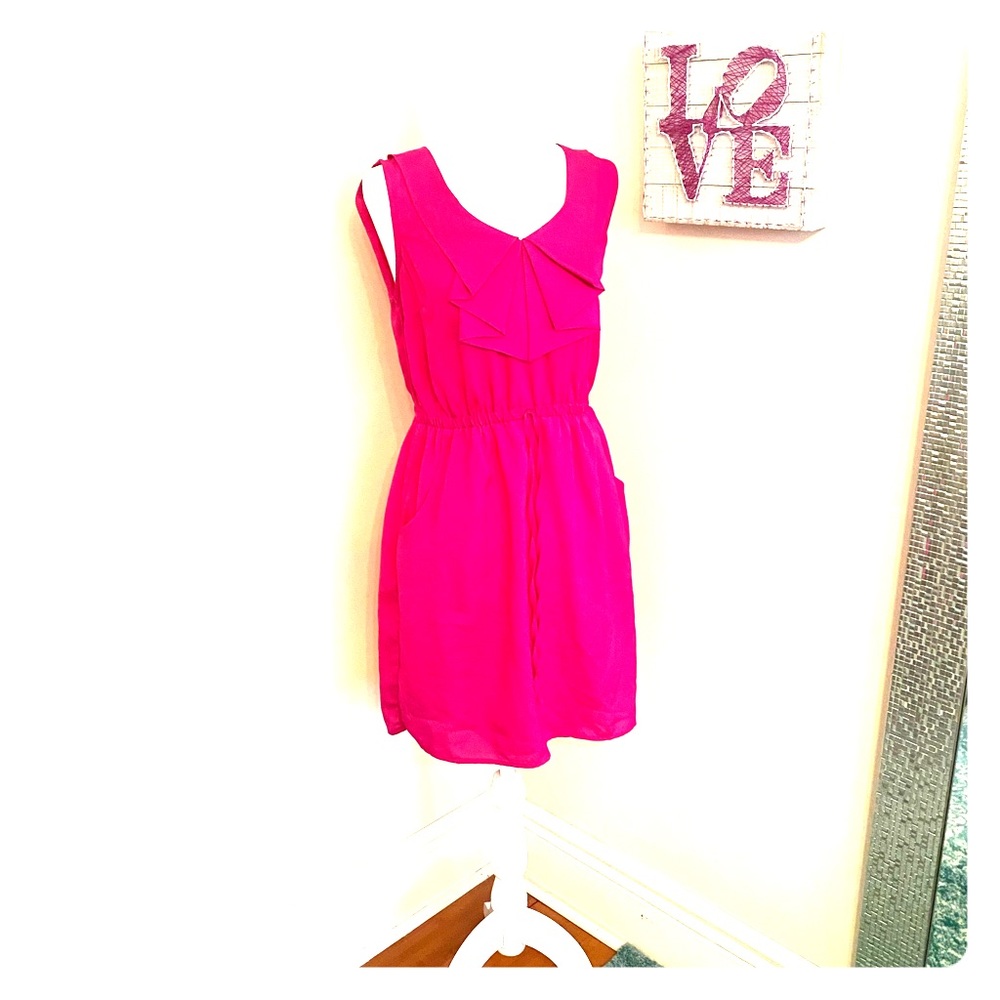 Bright Pink sleeveless Dress
